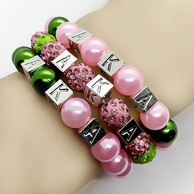 Pink Green Monalisa Gemstone Beads Beautiful Bracelet, Size: 8 mm at best  price in Jaipur