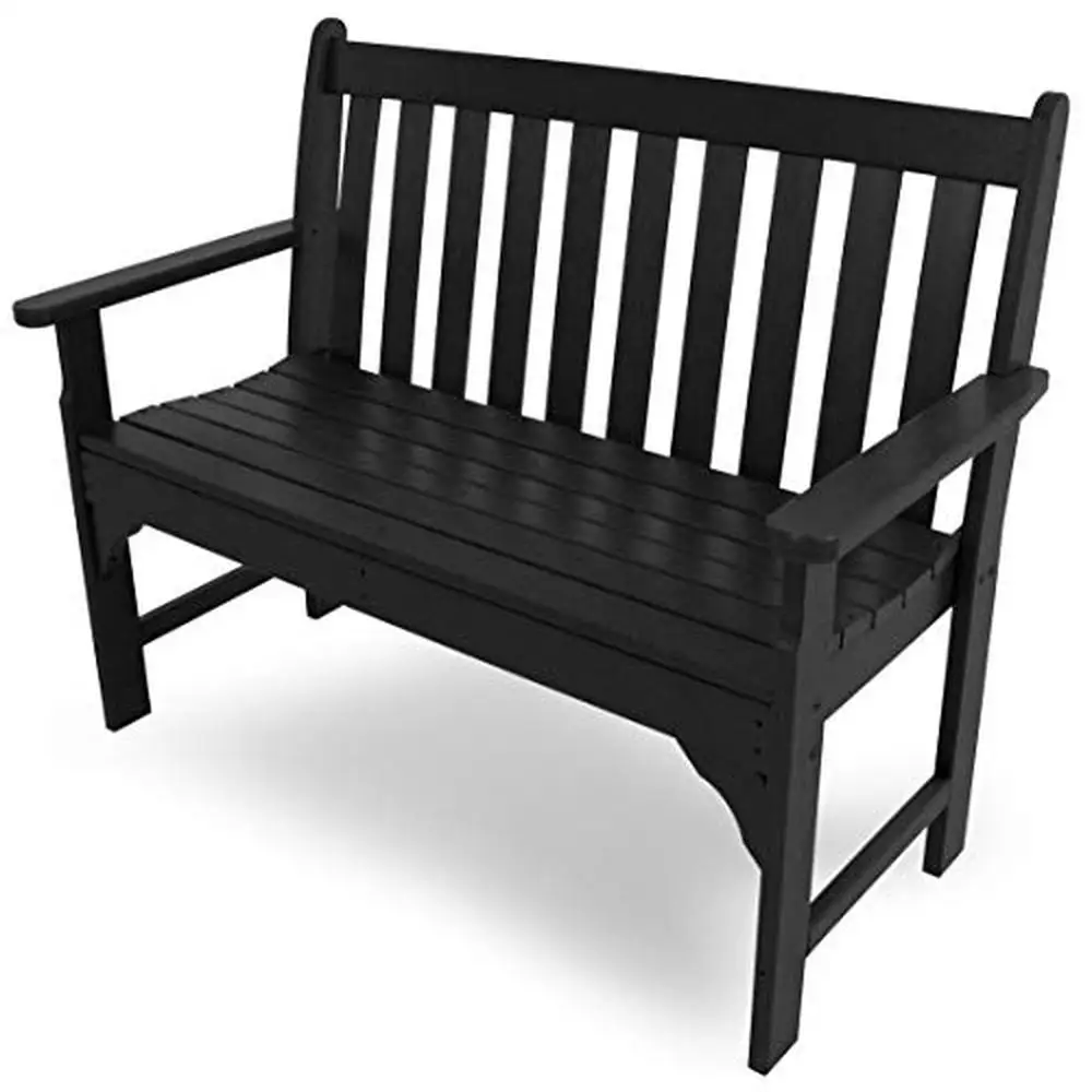 

Weather-Resistant POLYWOOD Outdoor Bench Black Vineyard Seating Solution