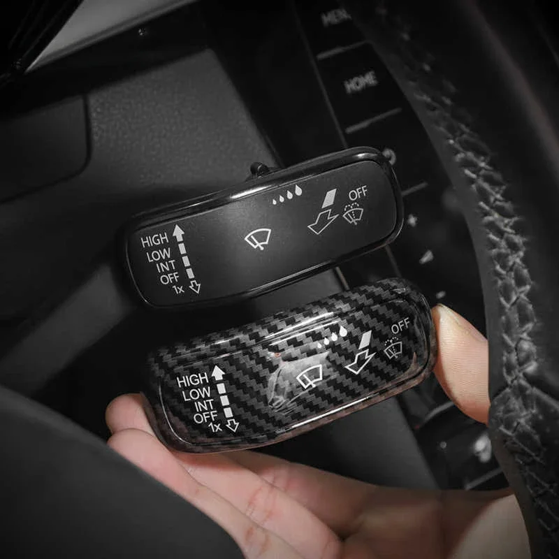 Steering Wheel Wiper Trim Headlight Button Cover Car Interior Mouldings For VW Polo Golf 7 Golf 8 Jetta Tiguan 2Pcs