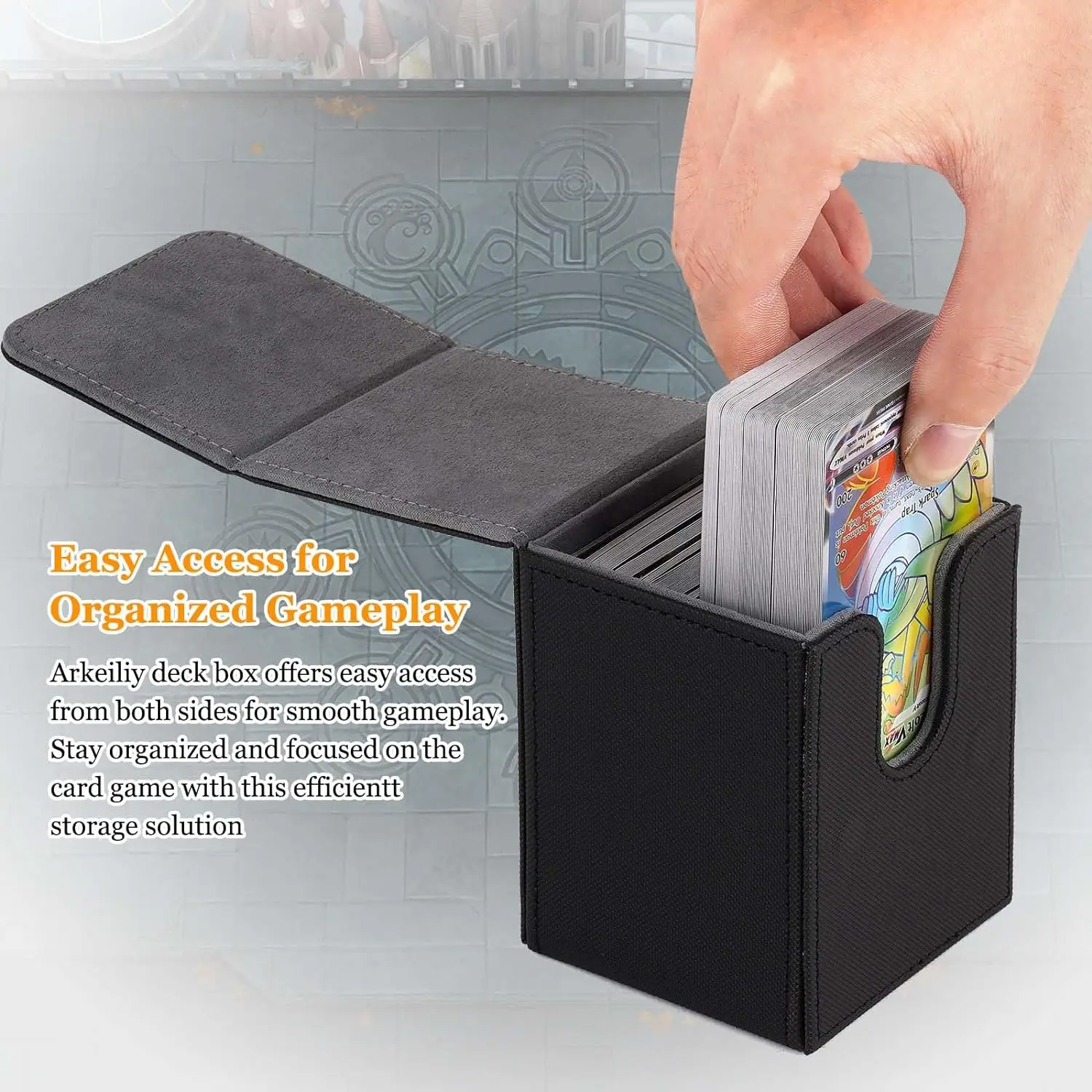 Card Deck Box 110 Storage MTG Deck Box with 50 Pcs Card Sleeve Collectible Trading Cases for Magic Commander and More
