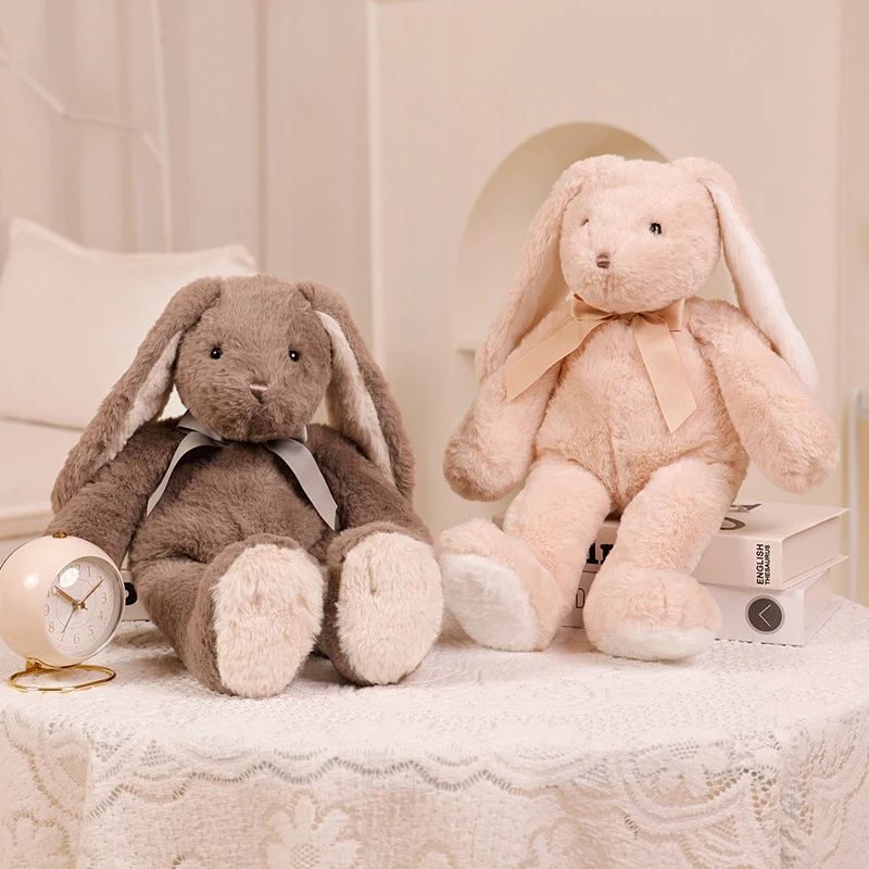 

Kawaii Long Ears Rabbit Plush Toys Stuffed Bunny Wear Bow Knot Soft Animals Doll Baby Kids Accompany Sleep Toys Birthday Gifts