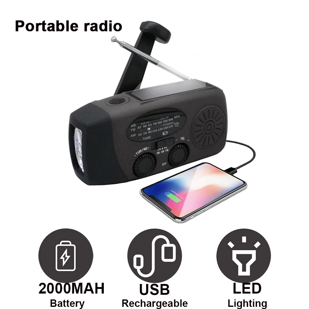 Multi-purpose-Emergency-Radio-Hand-Crank-Solar-USB-Rechargeable ...