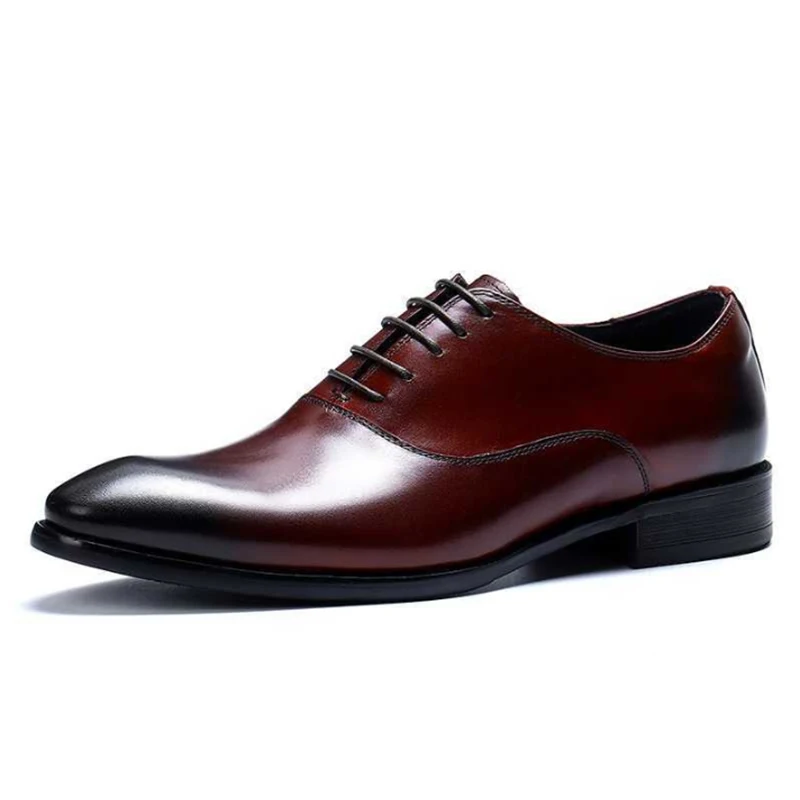 Stylish Handmade Oxfords Burnished Red Leather Formal Shoes,Tuxedo Suit  Trendy Dress Shoes
