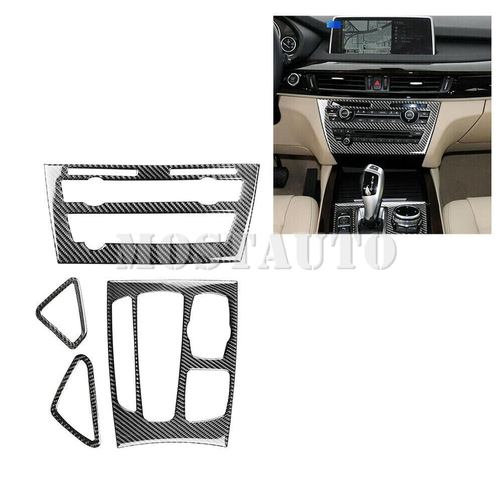 

4 шт., декоративная панель центральной консоли из мягкого углеродного волокна для BMW X5 F15 X6 F16 2015-2018
