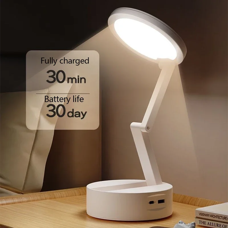 LED Booking Lamp Portable Charging Type USB or Clock Fold LED Desk Lamp Energy Saving Rechargeable Foldable LED Reading Light