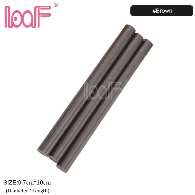 LOOF 120pcs (10 packs) 0.7cm hot melt Keratin Glue Sticks for pre-bonded hair extension Black Brown Blonde Transparent blonde