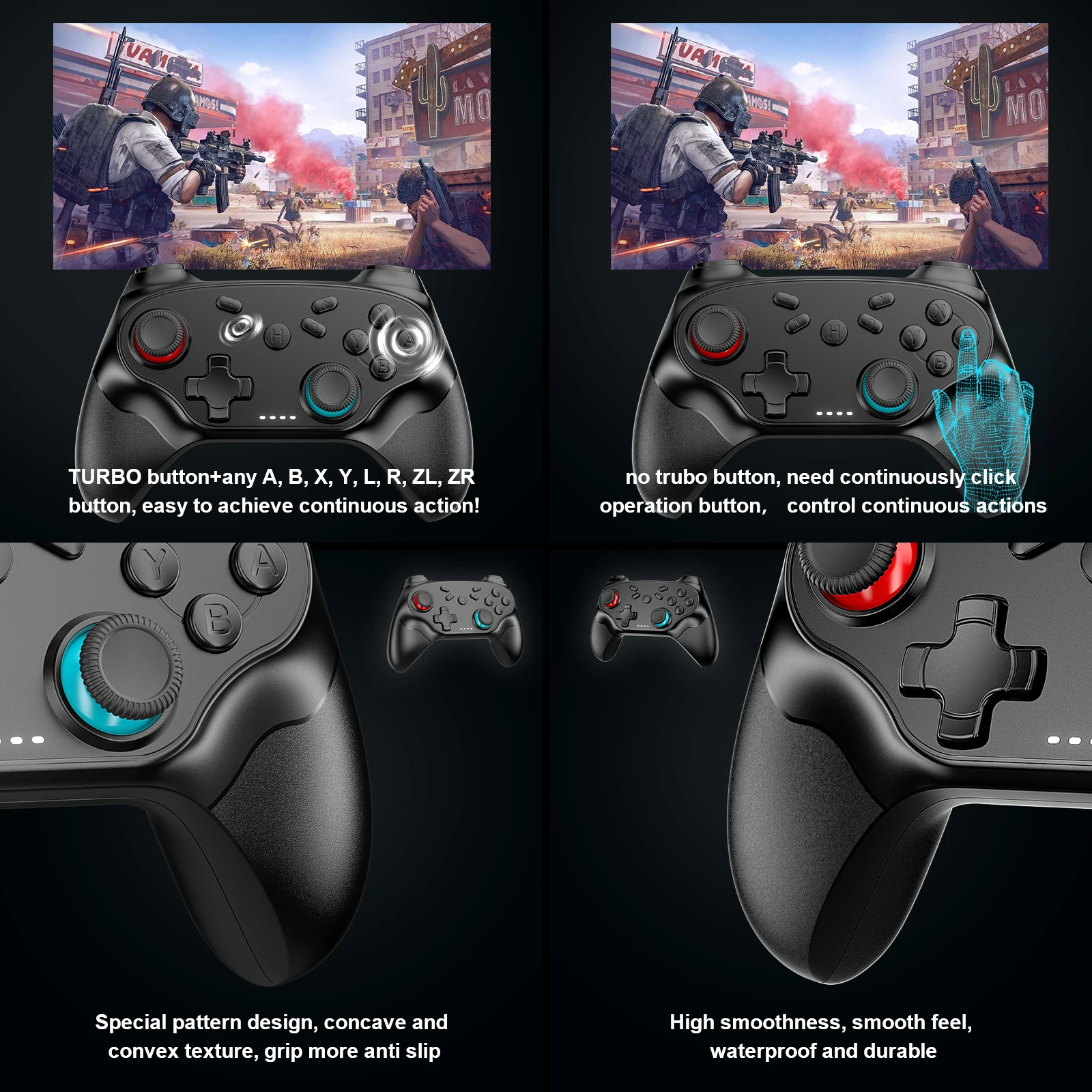 GAMROMBO Controller For Switch Oled/Lite/PC Wireless Game Joystick W/ 6-axis Gyro Turbo Vibration Gamepads Remote_voghion.com