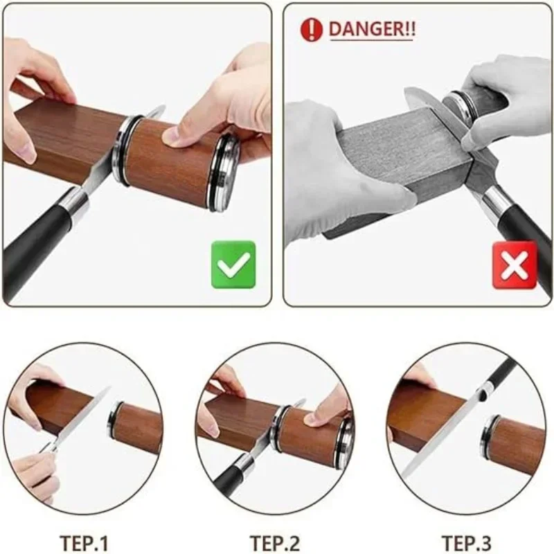 마그네틱 거치대 다이아몬드 숫돌 키트, 15 도 및 20 도 각도 롤러, 주방 액세서리