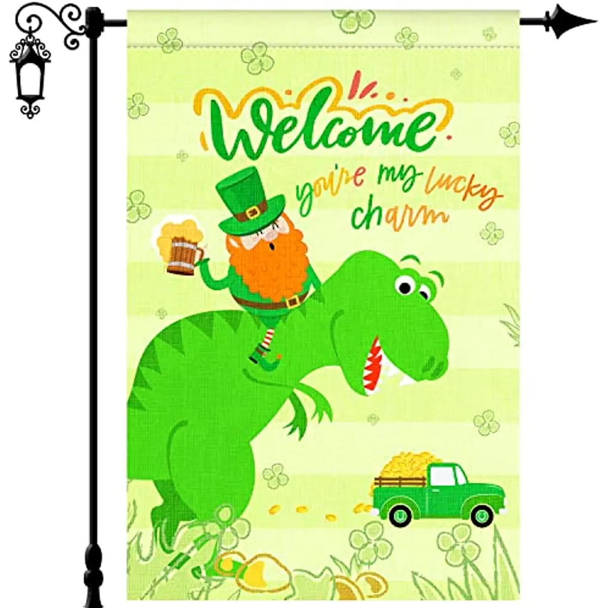 

St. Patrick's Day Garden Banner, 12x18 Inch Reversible Welcome Spring Garden Banner