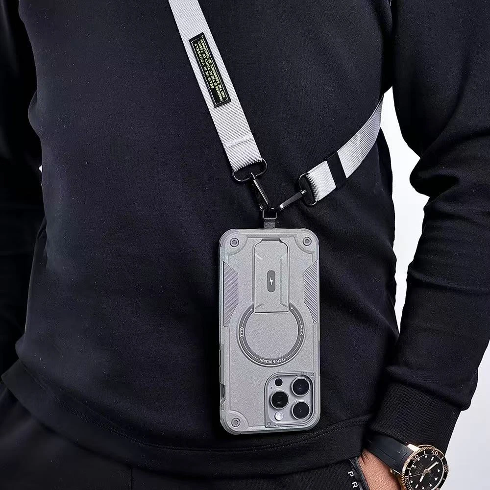 Fashion Armor Crossbody Strap with MagSafe Magnetic Shockproof Camera Protection Cover