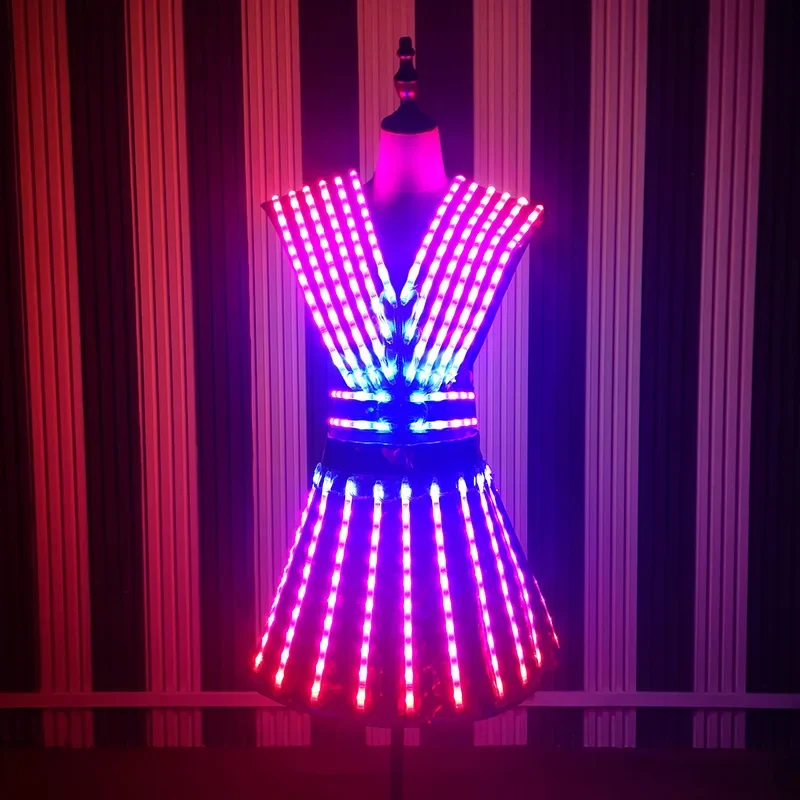 

LED Dress Women Party Luminous Light Up Costume Nightclub Rave Outfit Circus Stage Performance Gogo Dancer Show Suit Fancy Wear