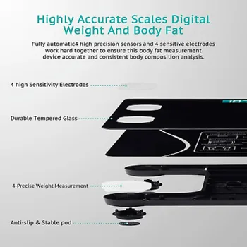US Smart Weight Scale Body Digital Bathroom Scale BMI Bluetooth Body Fat Scale US 5