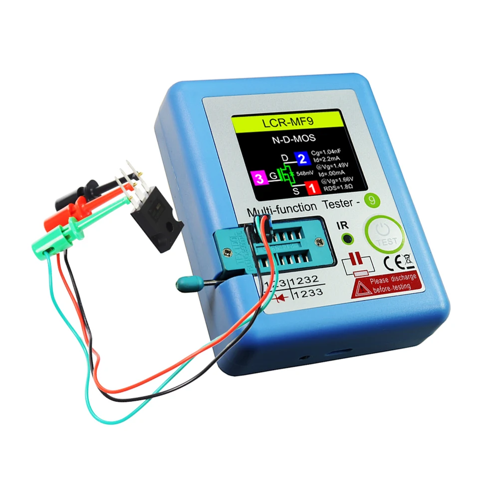 LCR-MF9 1.8" TFT LCD Display Multi-meter Transistor Tester Diode Triode Capacitor Resistor Test Meter MOSFET NPN PNP Triac MOS digital multimeter transistor tester multimeter tester capacitance tester