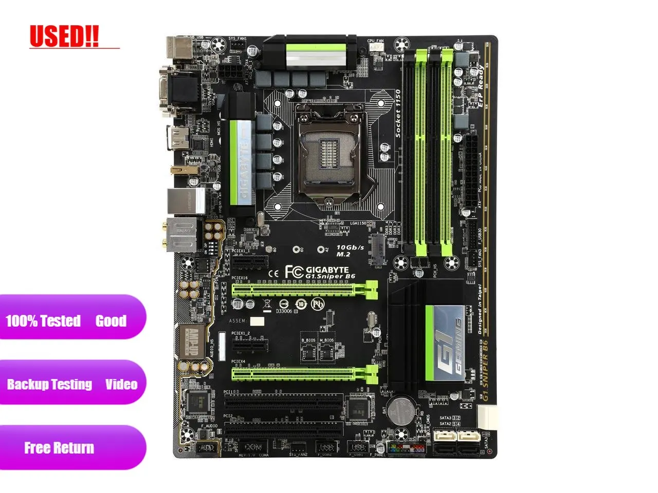 Placa-mãe Gigabyte-ga-g1.sniper b6 B85 Hdmi Sata Gbps Usb 3.0 Atx Intel B85 Lga 1150
