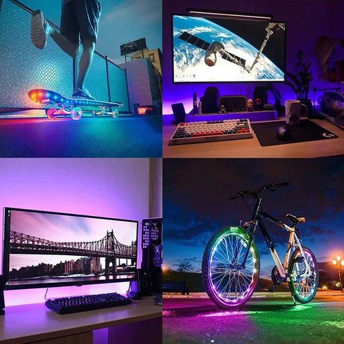 3AA 배터리 방수 LED 스트립 조명, 유연한 RGB 5V 조명, 원격 컨트롤러 리본 램프, 배경 조명, 야간 조명 4