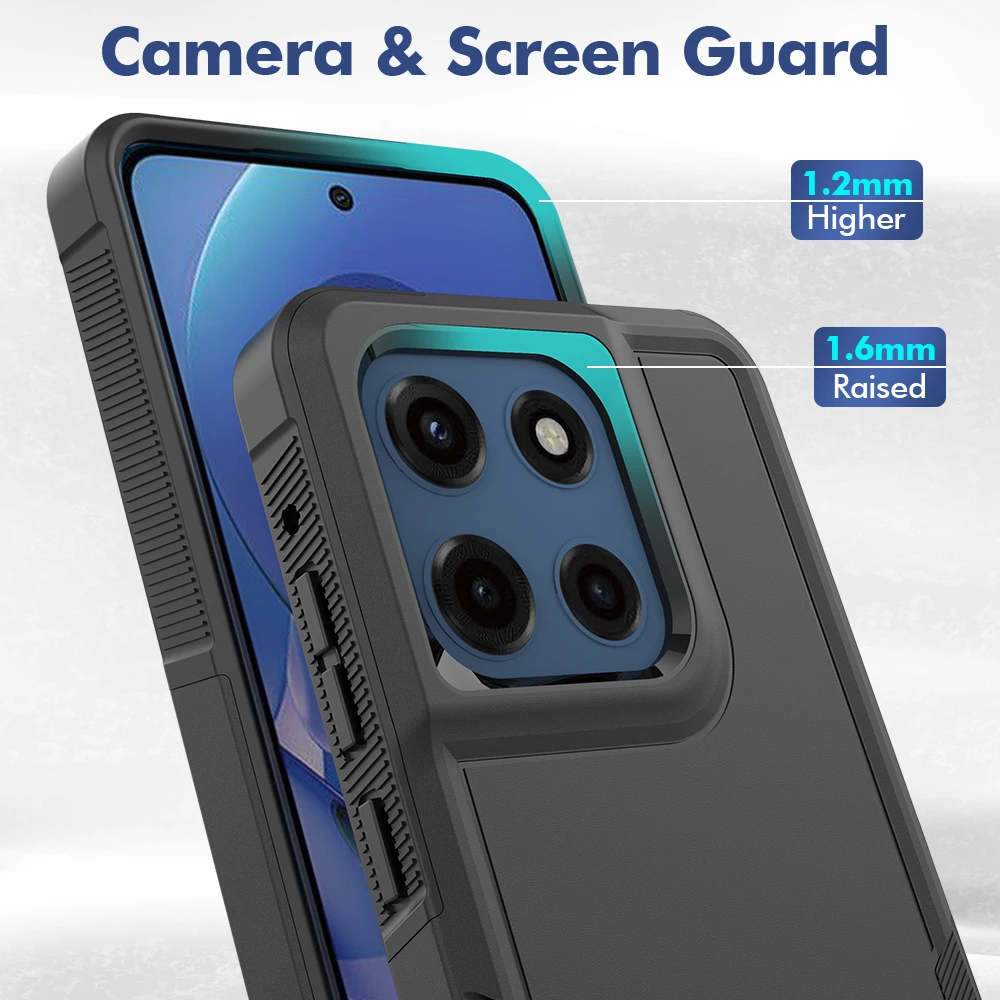 Durable Shockproof Phone Cover with Dual-Layer Protection - TPU/PC Hybrid Armor Shell