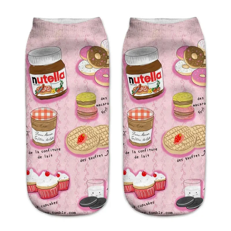Women's Cute 3D Food Print Cartoon Dessert Socks - Fun & Unique Gift