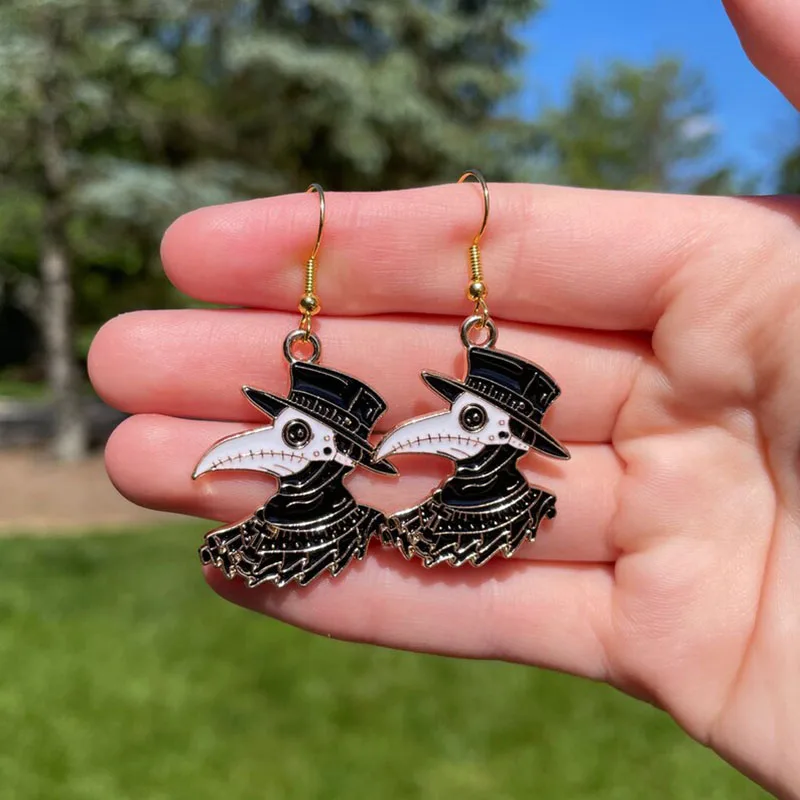 

Plague Doctor Dangle Earrings Halloween Unique Earrings Fun Earrings