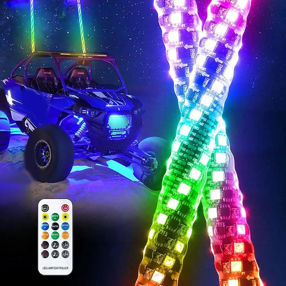RGB 깃대 조명, 방수 LED 깃대 제어 램프, 휘어지는 원격 앱, 도로 음악 조명, H5K3 의 브레이크