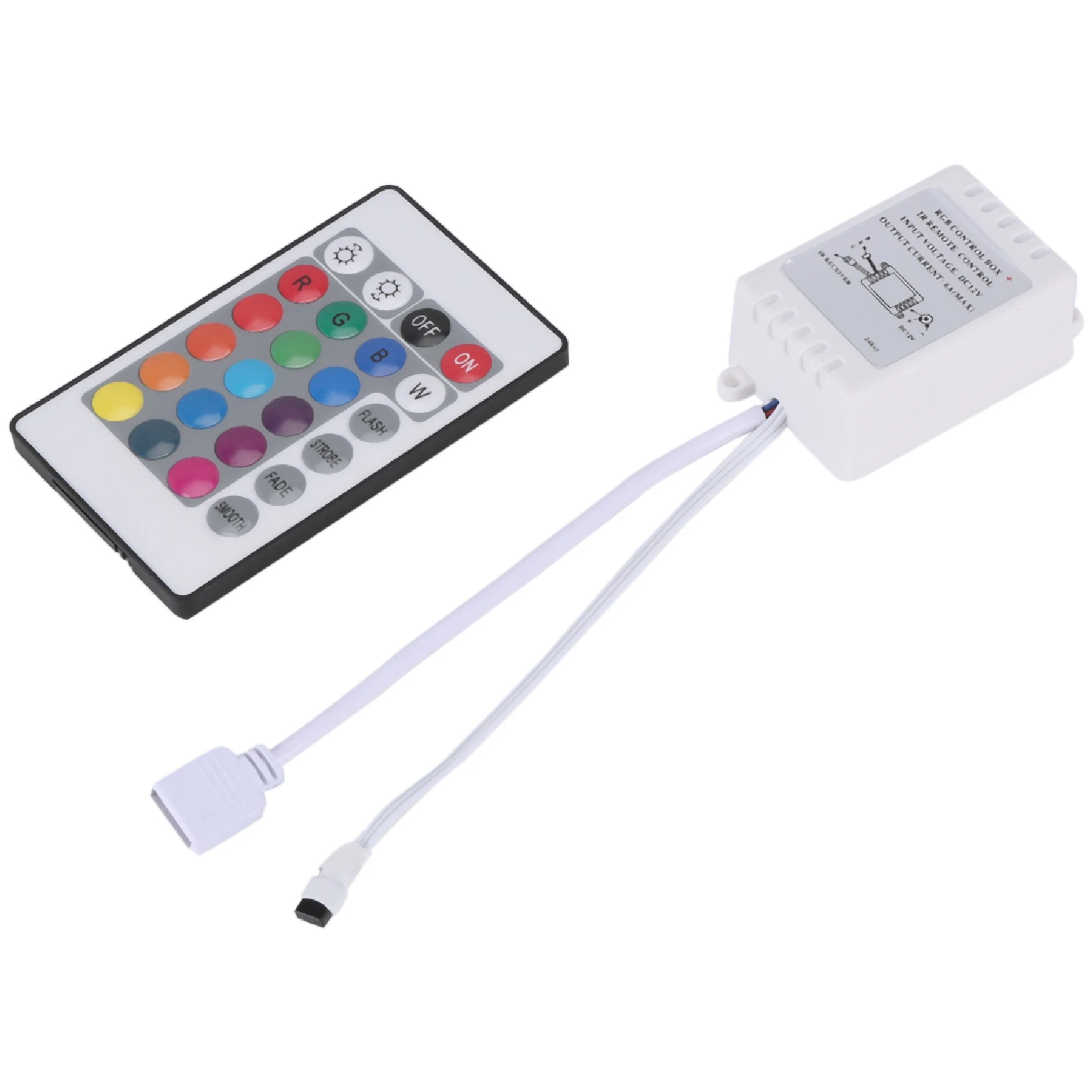 

LED RGB Controller Control IR FB 24 keys white 12V