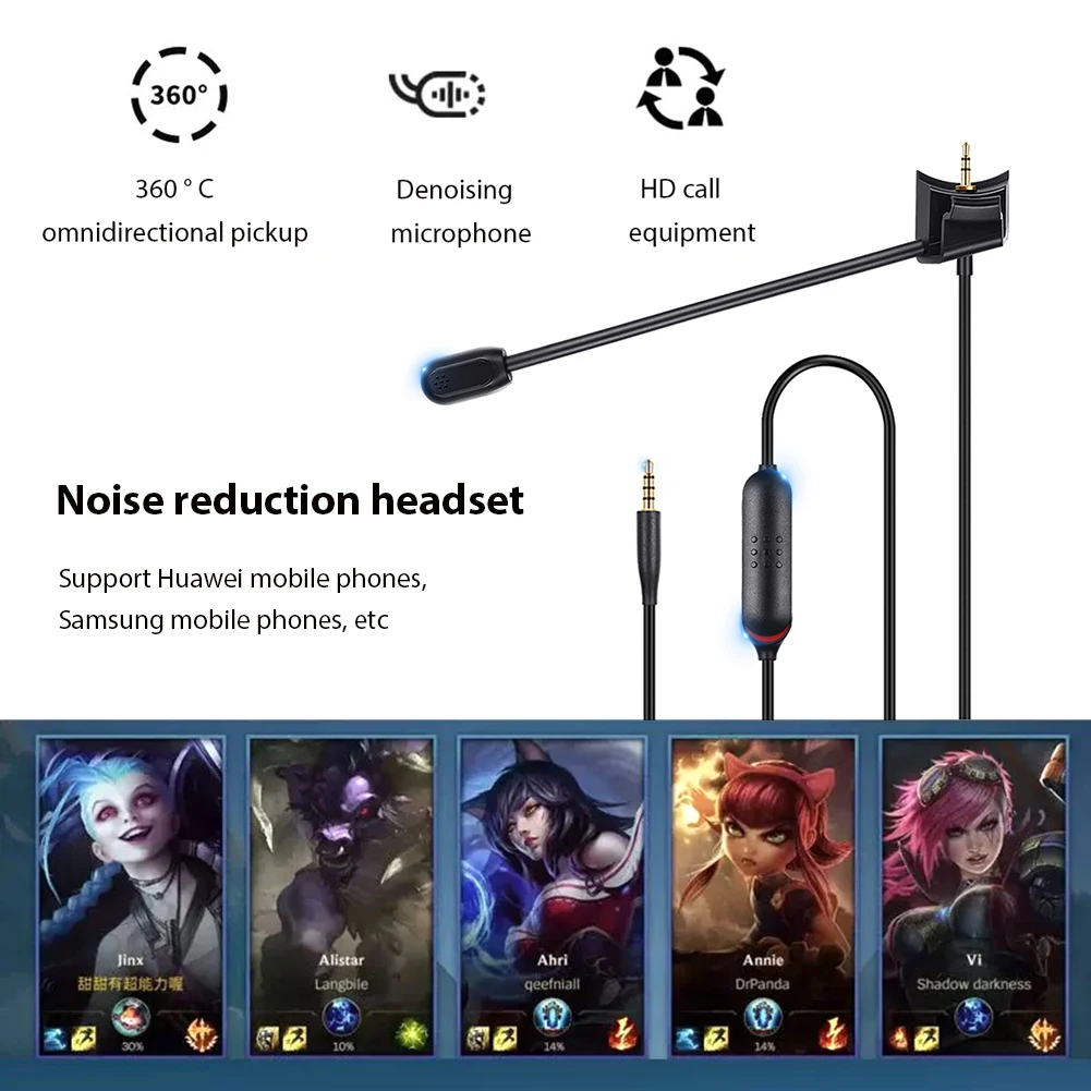 Games Headphones Microphone 3.5mm Noise Cancelling Microphone Replacement Game Mic For Huawei