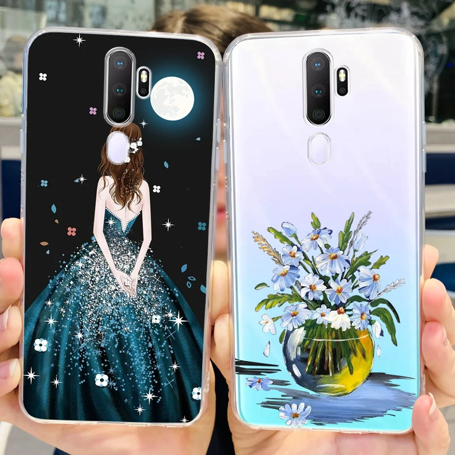 Stylish Painted Clear Silicone Phone Case, Soft Protective Cover