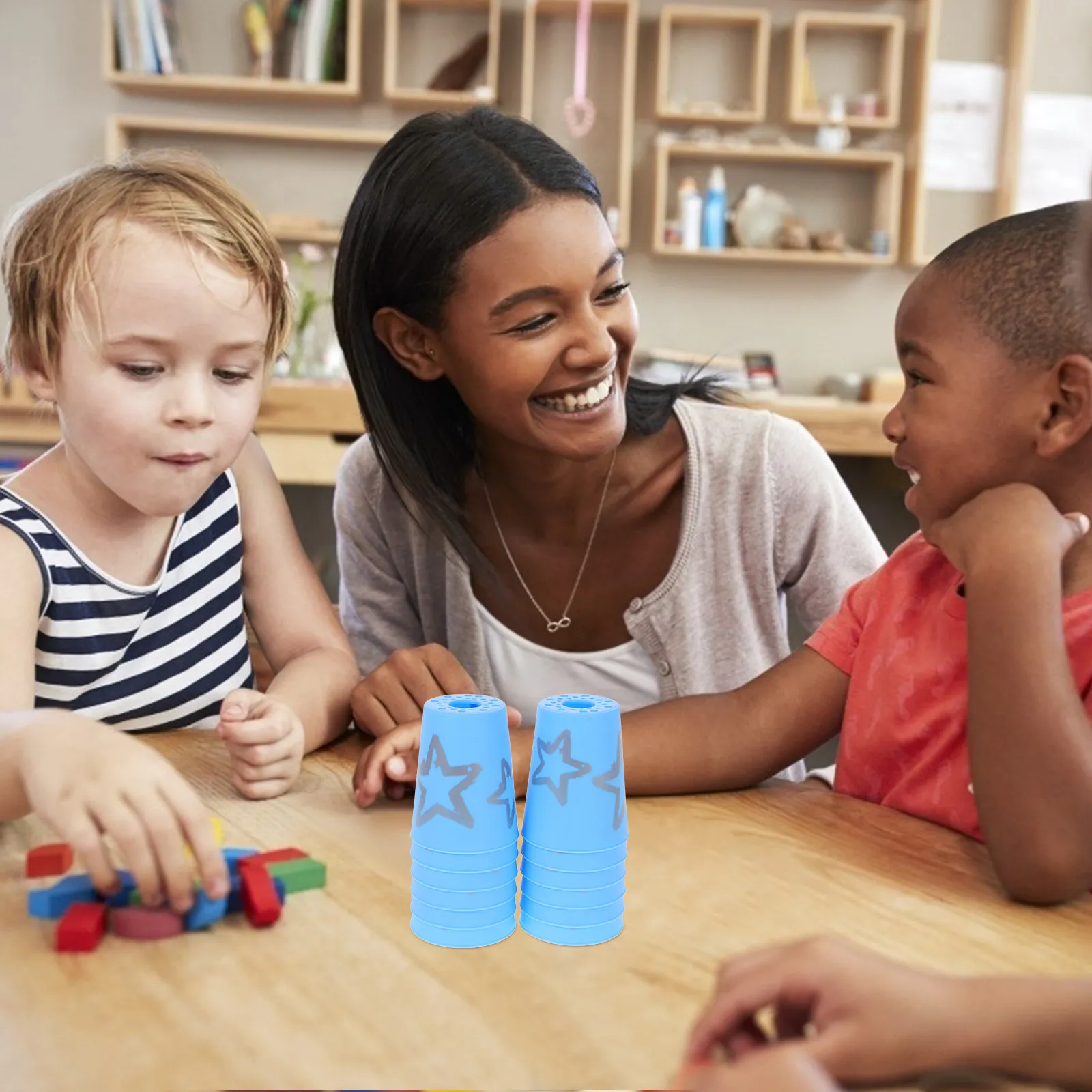 12개의 쌓을 수 있는 컵 게임 세트, 빠른 매칭 파티 모임 컵 쌓기 게임 컵