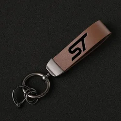 Luxury Genuine Leather Car Keychain Key Ring (Coffee color)