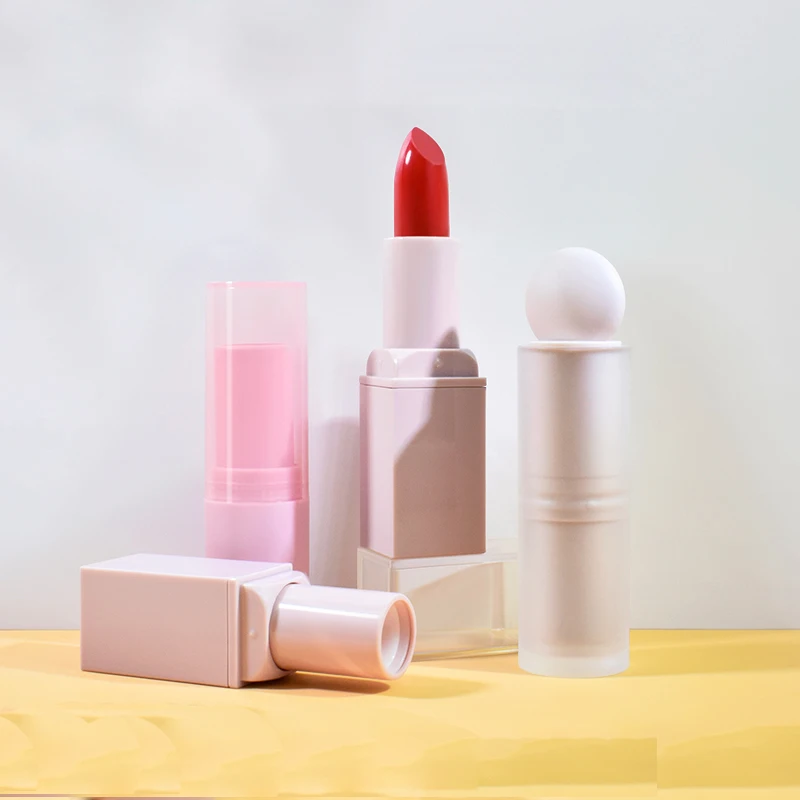

10pcs 12.1mm DIY Self-made Lipstick Material Simple Lipstick Round Tube Square Empty Tube Transparent Matte Nude Lipstick Packag