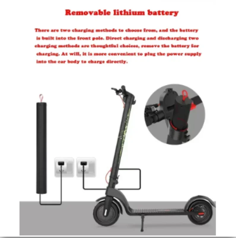 Original pedal scooter 6.4 AH 5.2AH battery detachable 8.5-inch 10 inch 700W motor 45KM range HX X7 X8 foldable electric scooter 6