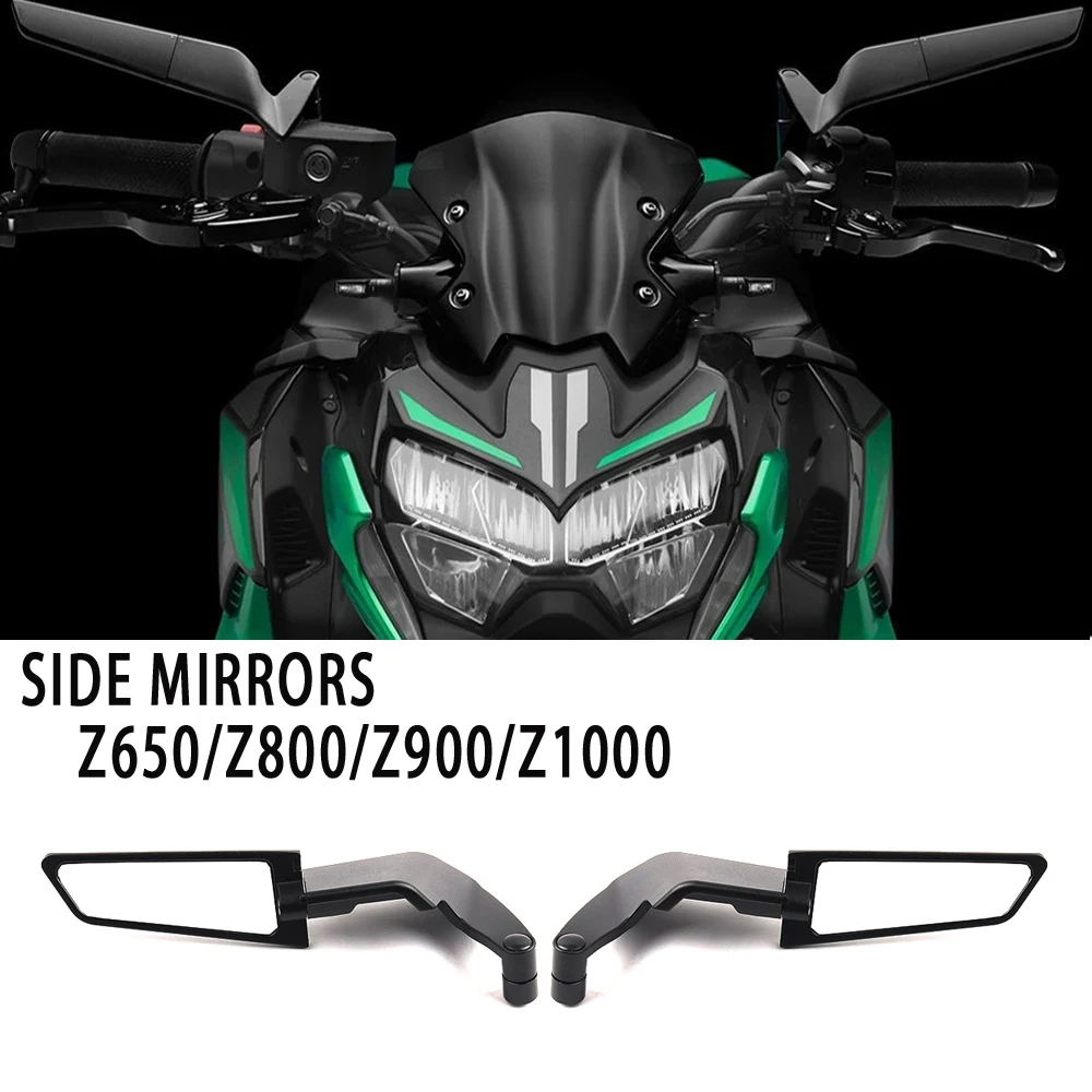 가와사키 Z900 Z650 2021 2022 2023 모델용 오토바이 미러 스텔스 윙렛 미러 키트, 조절 가능한 오토바이 윙 미러