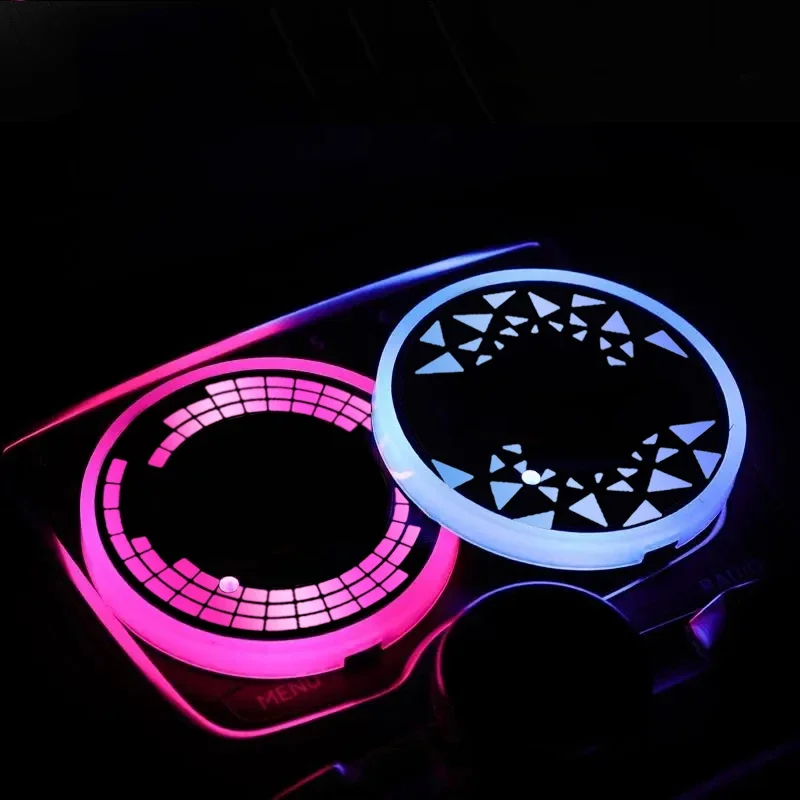 Luminoso Car Water Cup Coaster Led Drink Cup Holder Mat Per Dacia Jogger Logo Led Cupmat Atmosphere Rgb Lights Pad Accessori
