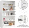 White Bookshelf for Bedroom 5 Shelf Office Bookcase 60 Inches Tall Modern Wood Bookshelf 5