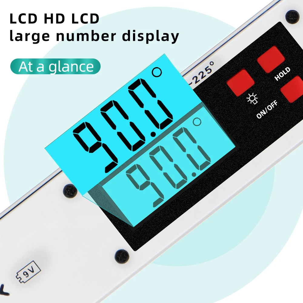 Inclinomètre Numérique LCD Professionnel, avec Bulles Horizontales Haute  précision, Magnétique avec Une Rainure en V, avec