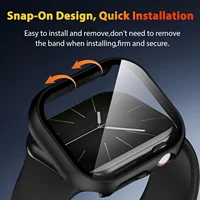 Étui pour Apple Watch 42mm 46mm 41mm 45mm 40mm 44mm, protecteur d'écran, couvercle de pare-chocs en verre trempé pour iWatch série 10 9 8 7 6 SE 4