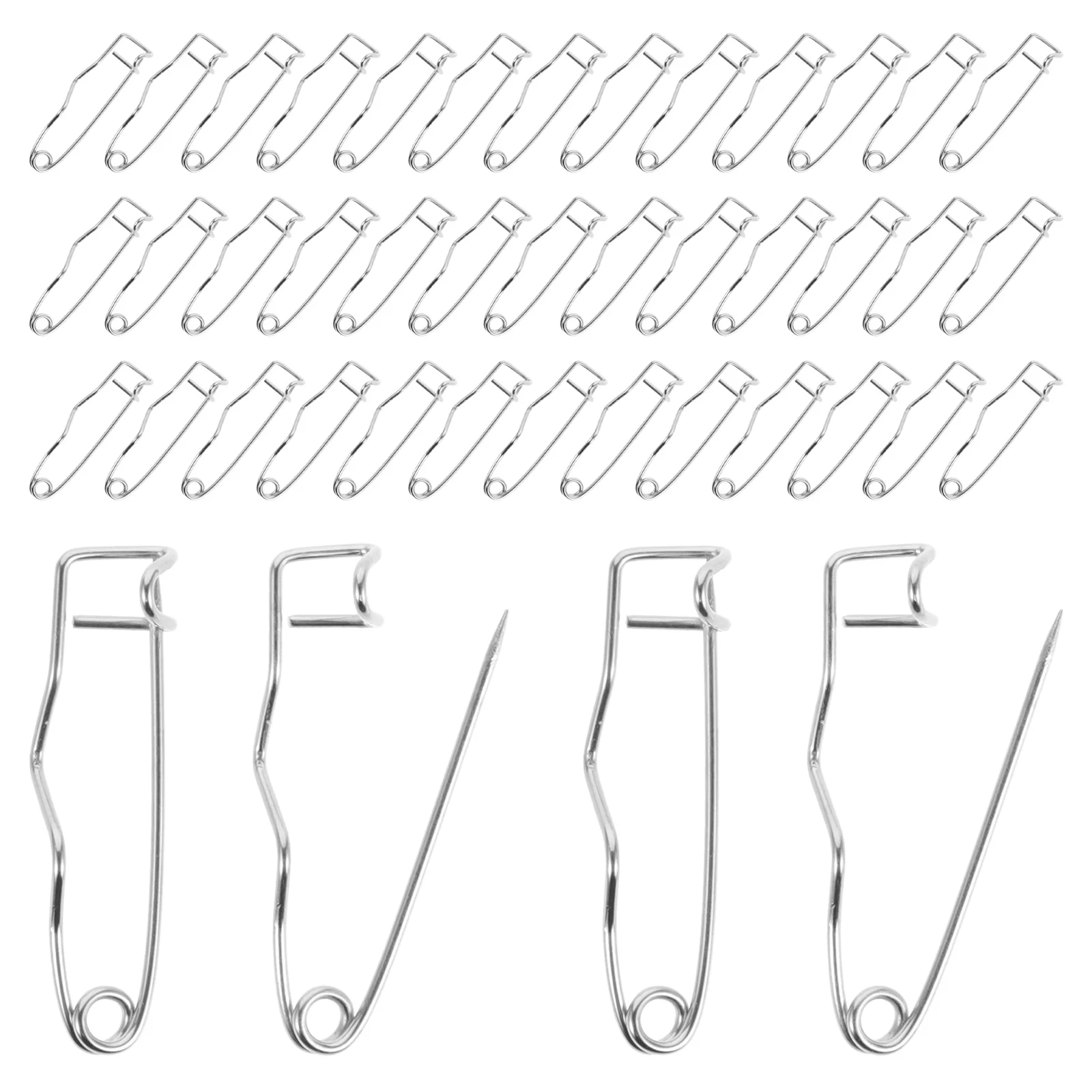 구부러진 소형 베이스팅 쥬얼리 금속 퀼팅 곡선 DIY 액세서리, 의류 핀, 신랑, 100 개