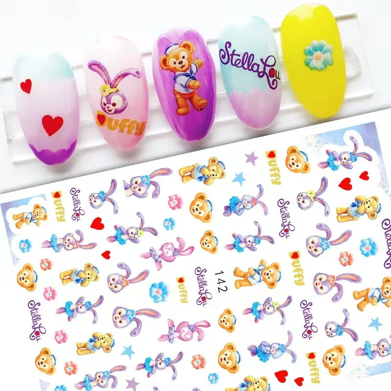 Nail Stickers 3D Cartoon Nail Art Decoration Disney Mickey Stitch Stickers Art Decals DIY Anime Supplies