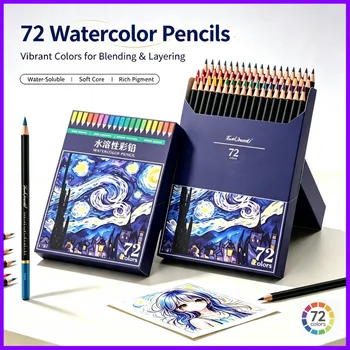 Set di Matite Acquerellabili Professionali Premium 24/36/48/72 Colori per Studenti, Pittura, Colorazione, Materiali Artistici