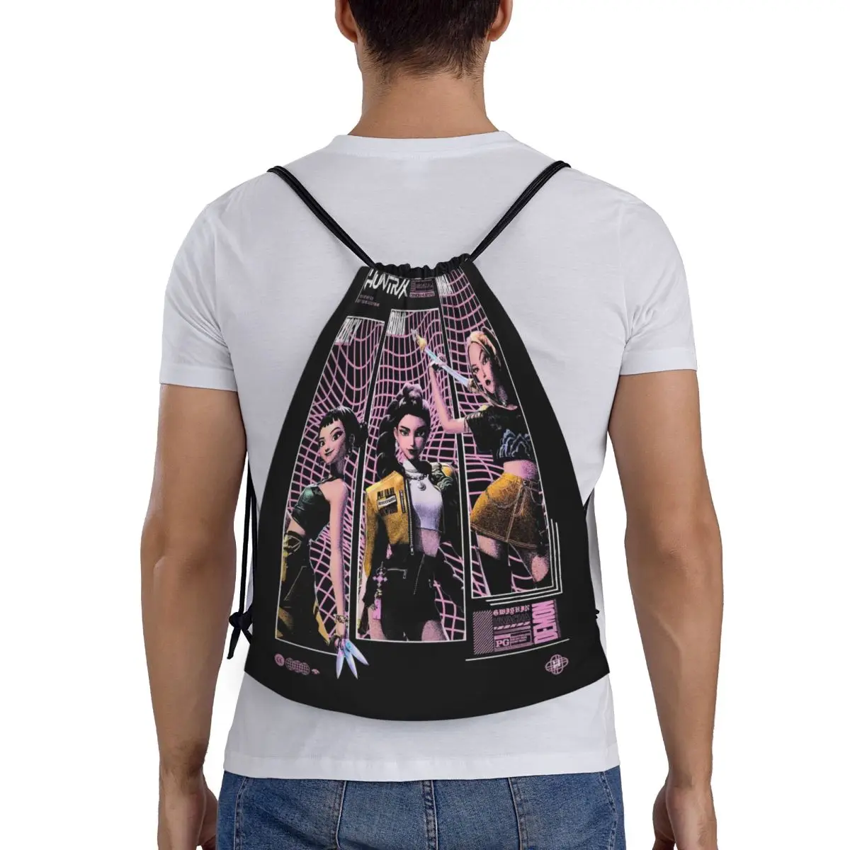 OREURUIK KPop Demon Hunters Sportbeutel - Faltbarer Gym Sack Mit Kordelzug