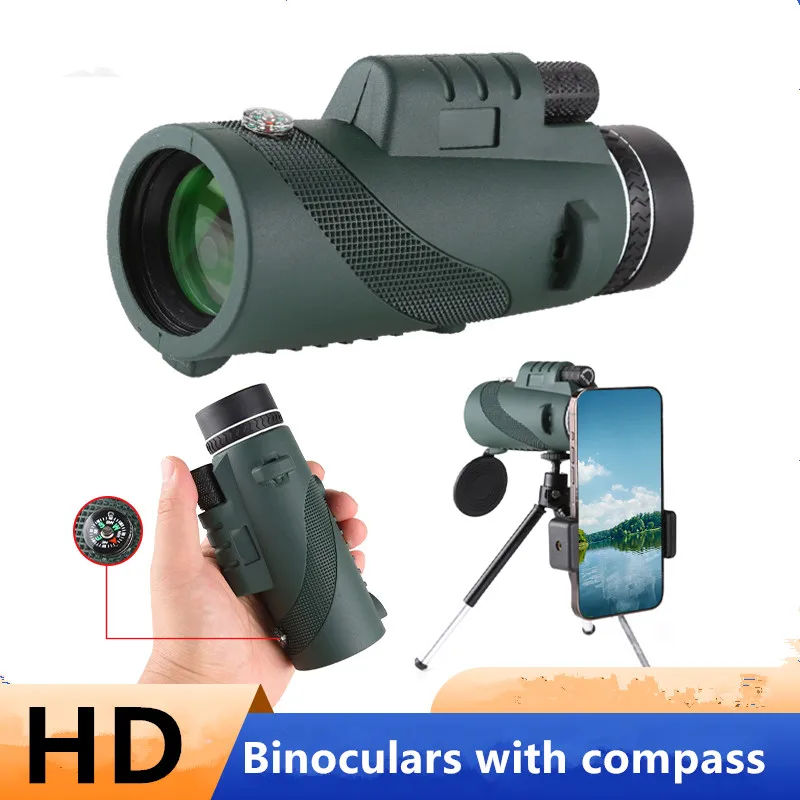 Compass Scope 40X60 HD Professional Telescope compass Monocular Powerful Waterproof ...