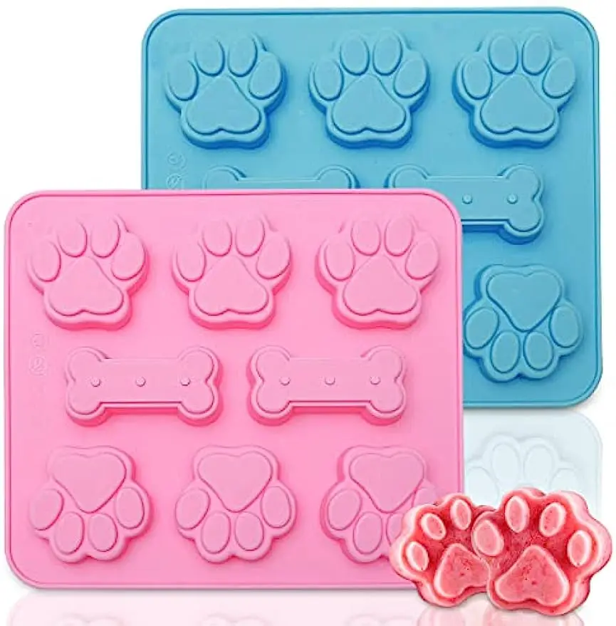 Paw and Bone Mold Silicone Molds for Baking Dog Treat Molds Puppy Paw