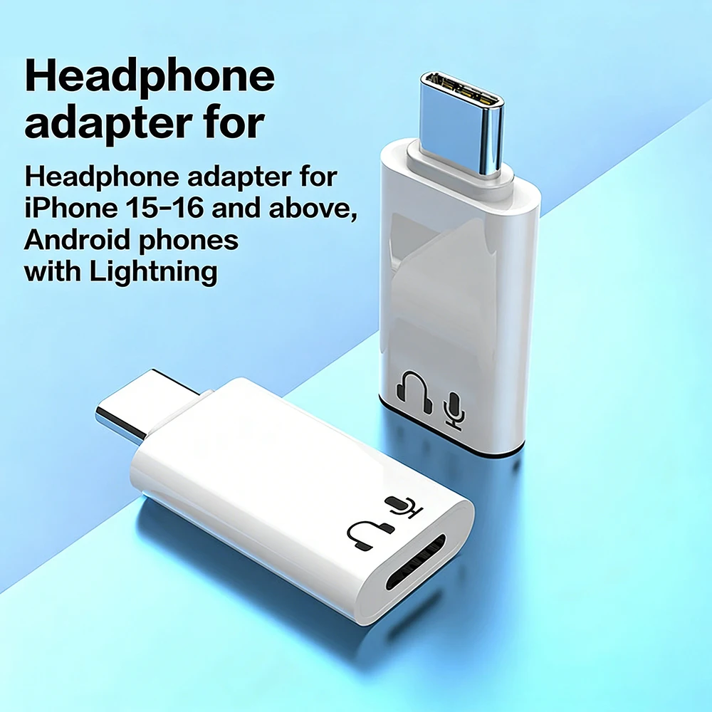 아이폰 16/15 시리즈용 USB-C to Lightning 헤드폰 오디오 어댑터 |   안드로이드 및 USB-C 기기용 Type-C-라이트닝 컨버터