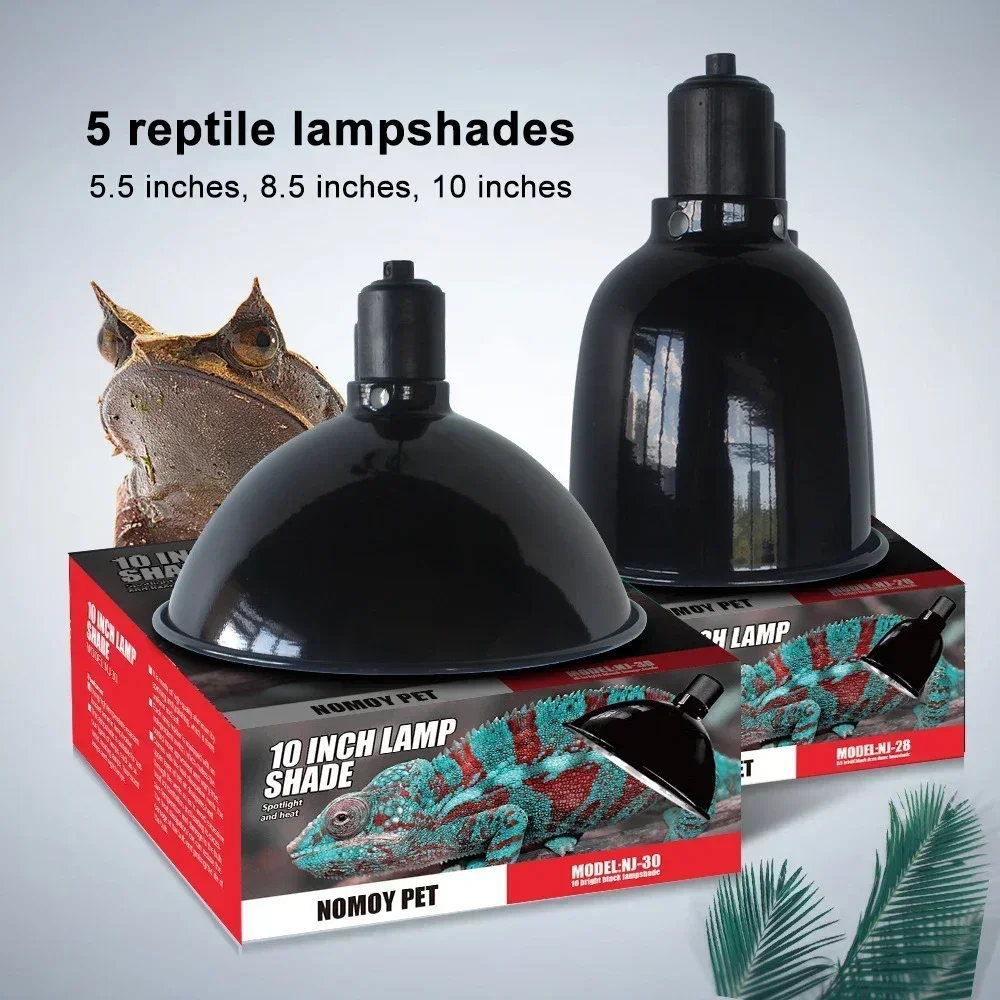 5.5/8.5/10 Inch deep dome reptile light fixture lampshade anti-scald for snakes lizards terrariums