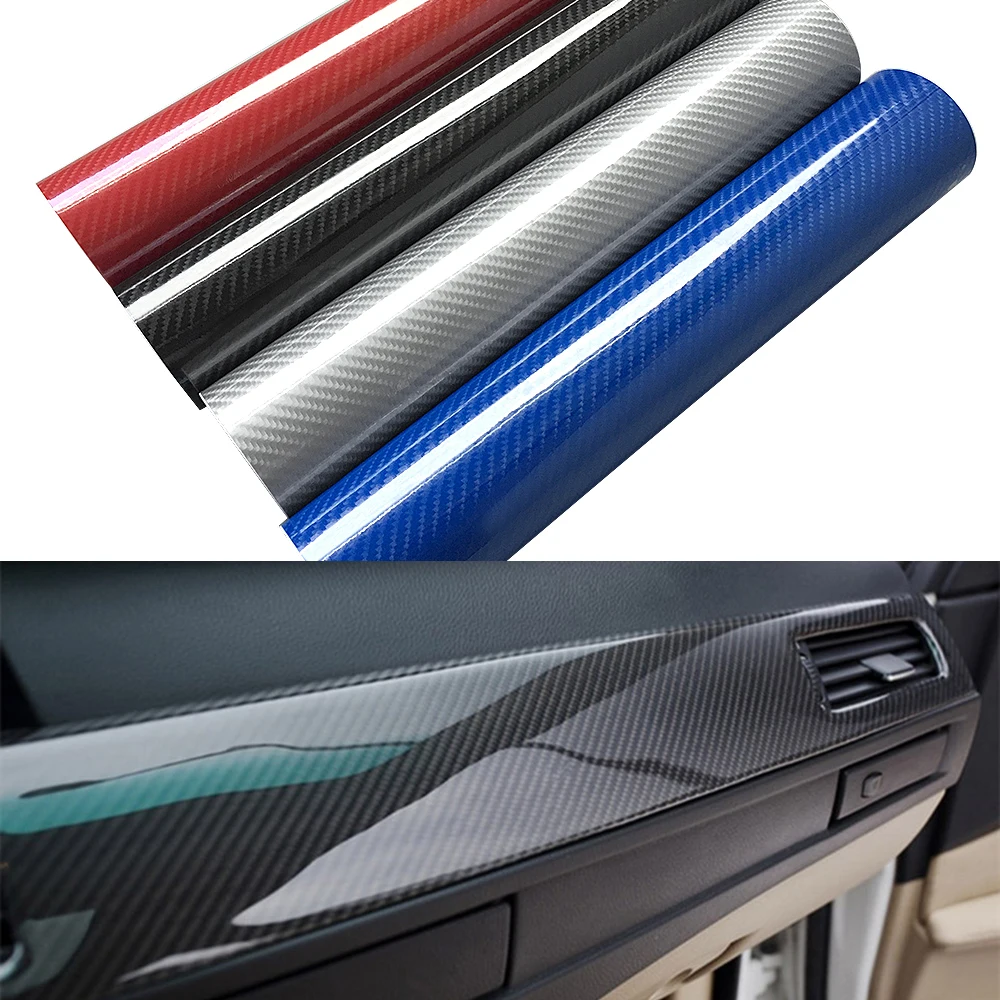 자동차 5D 탄소 섬유 스티커 비닐 필름, 버블 프리, 자동차 노트북 스킨 폰 DIY 커버, 차량 액세서리, 100x0cm, 30cm 