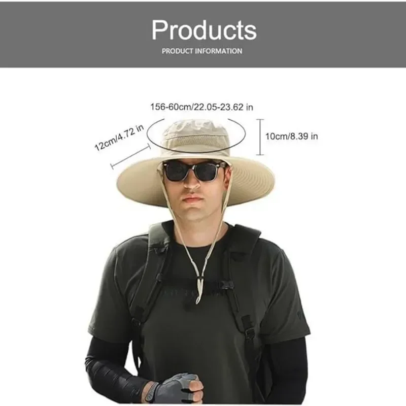 New Fashion Men's Wide Wing Solar Fan Cap USB Solar Fan Adjustable Outdoor Beach Fishing Cap