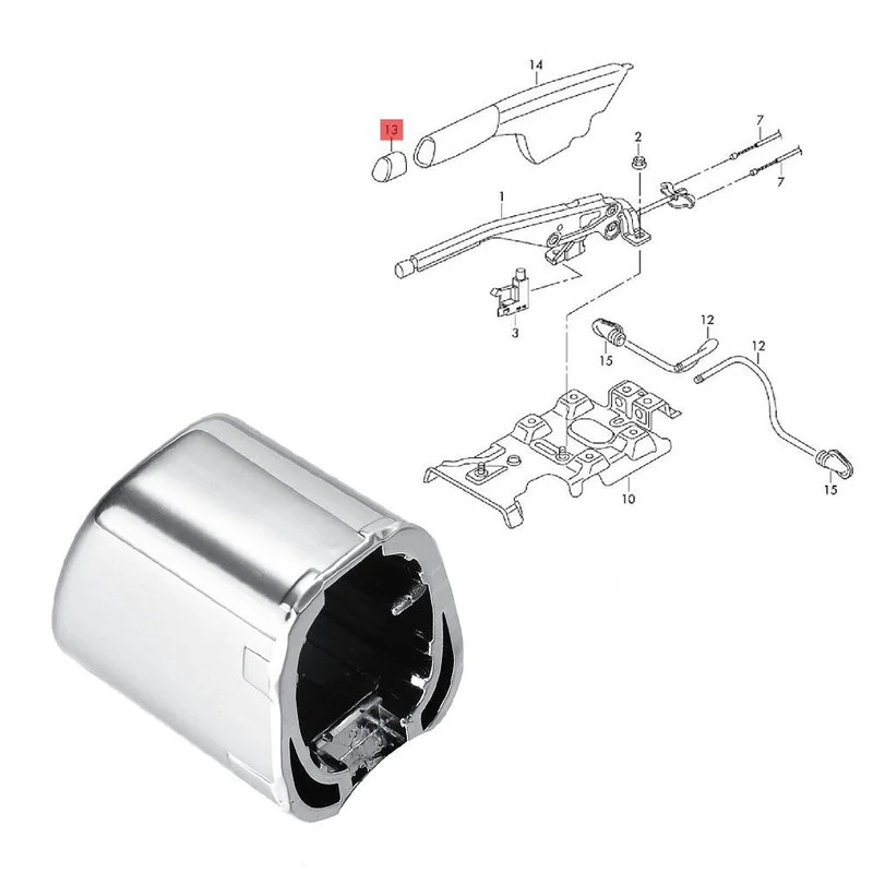 Chrome Car Hand Brake Button Cover Handbrake Lever Parking Button Trim Cover Car Accessories for Polo Cross 6Rd 711 333 A handbrake button cover