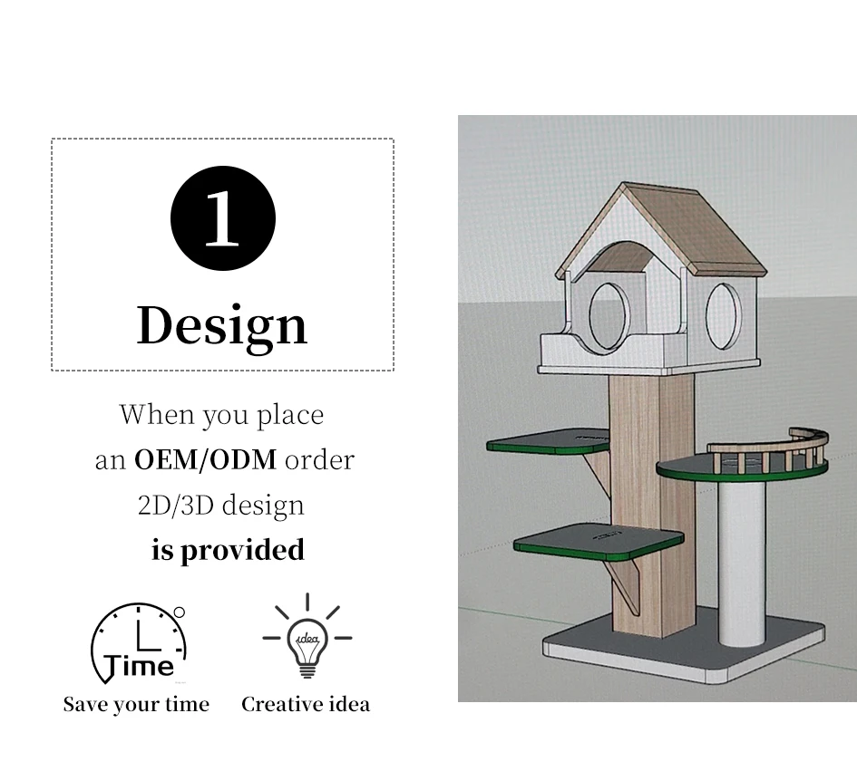 Customized Cat Climbing Frame With Spacecraft And Scratching Pole_voghion.com