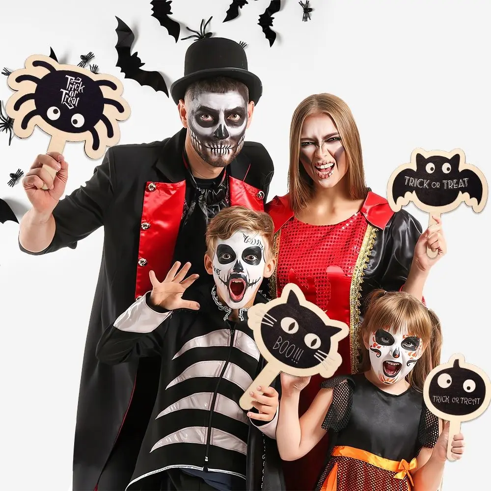 Halloween Holder Card Spider Pumpkin Hand-up Sign Durable Create Spooky Atmosphere Party Decoration for Trick-or-treating
