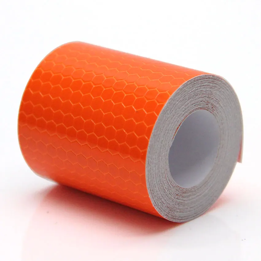 5cm*5M Car Reflective Tape Safety Warning Car Decoration Orange Sticker Reflector Protective Strip Film Auto Motorcycle Stickers