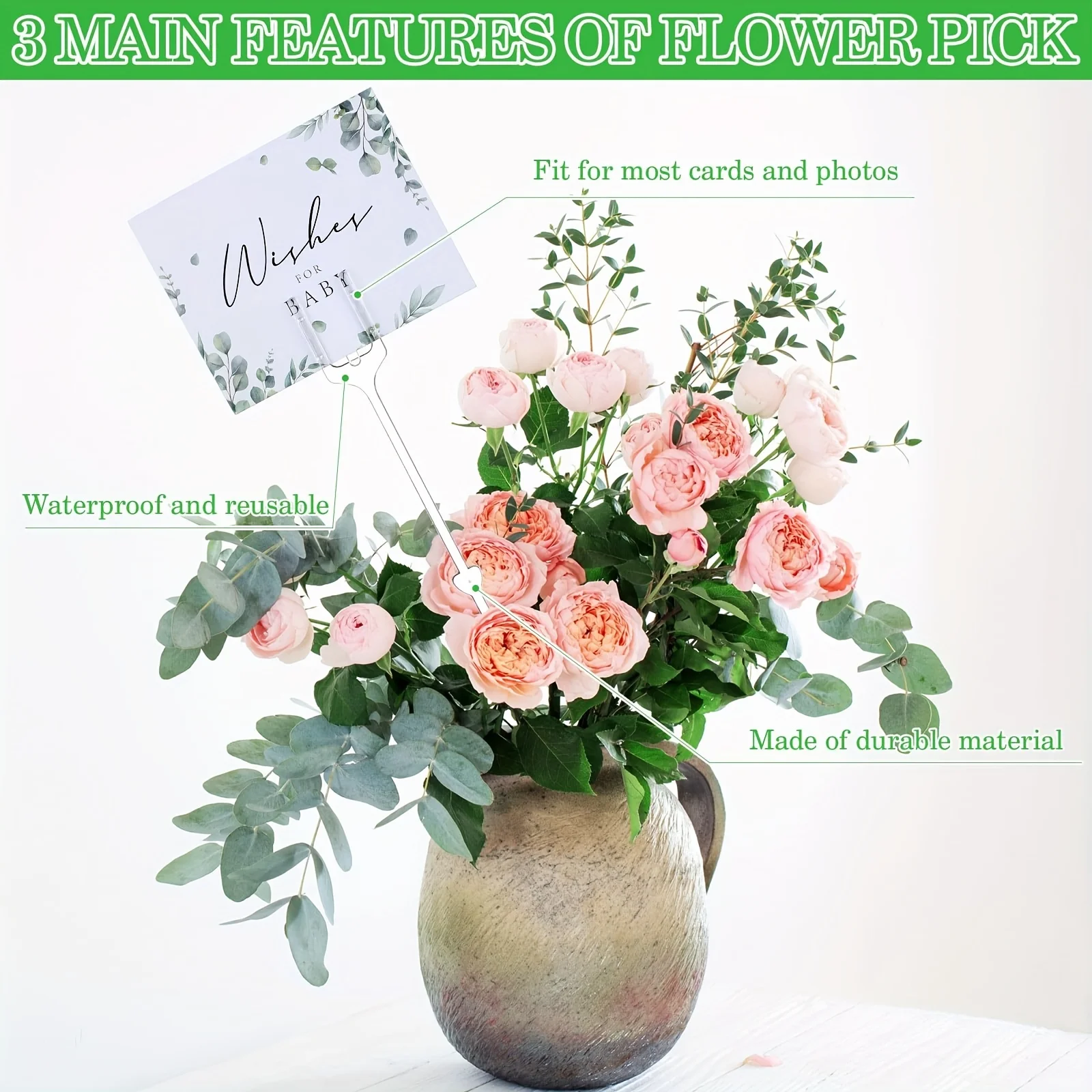 About 80pcs floral card holders are selected, suitable for bouquet arrangement, wedding birthday party decoration